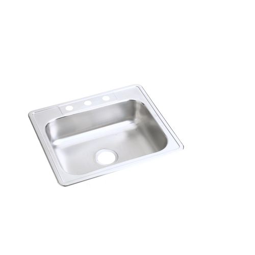 Main product image of Dayton Stainless Steel 25" x 21-1/4" x 6-9/16" 3-Hole Single Bowl Drop-in Sink