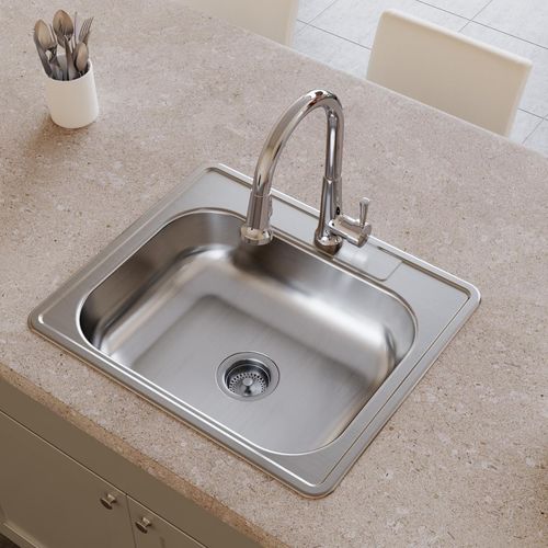 Main product image of Dayton Stainless Steel 25" x 21-1/4" x 6-9/16" 3-Hole Single Bowl Drop-in Sink