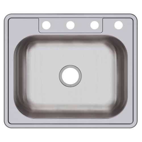 Main product image of Dayton Stainless Steel 25" x 21-1/4" x 6-9/16" 4-Hole Single Bowl Drop-in Sink