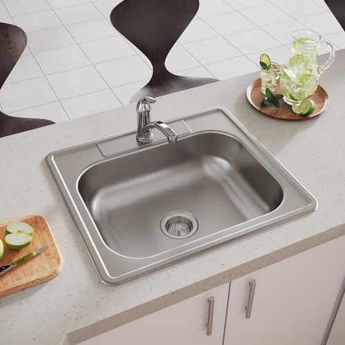 Main product image of Dayton Stainless Steel 25" x 22" x 6-9/16" 1-Hole Single Bowl Drop-in Sink