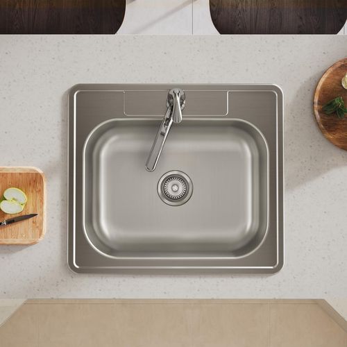 Main product image of Dayton Stainless Steel 25" x 22" x 6-9/16" 1-Hole Single Bowl Drop-in Sink