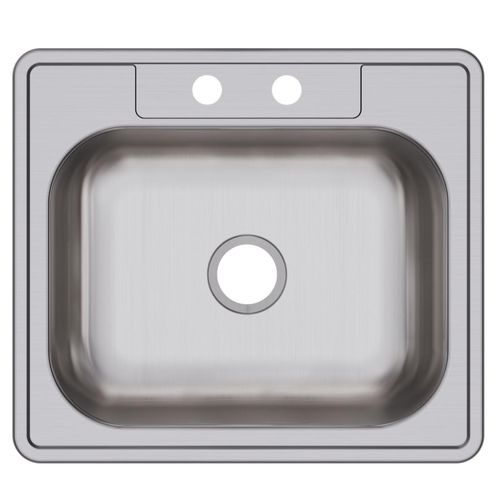 Main product image of Dayton Stainless Steel 25" x 22" x 6-9/16" 2-Hole Single Bowl Drop-in Sink
