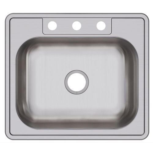 Main product image of Dayton Stainless Steel 25" x 22" x 6-9/16" 3-Hole Single Bowl Drop-in Sink