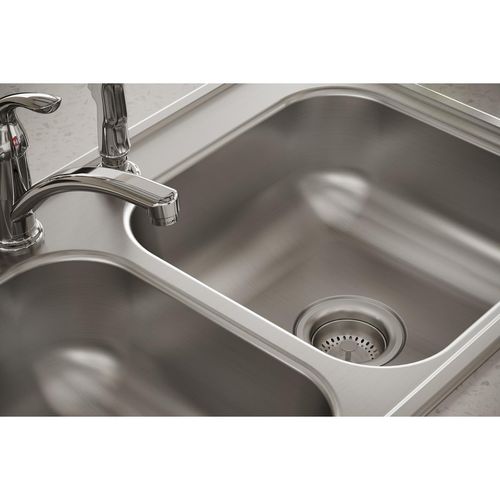 Main product image of Dayton Stainless Steel 33" x 19" x 6-7/16" 2-Hole Equal Double Bowl Drop-in Sink