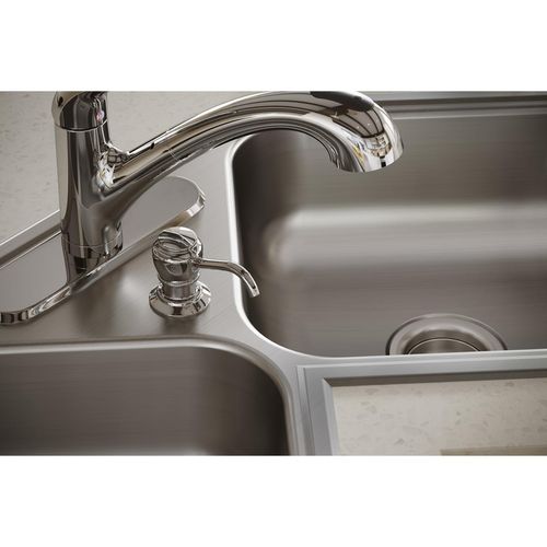 Main product image of Dayton Stainless Steel 31-7/8" x 31-7/8" x 7" 4-Hole Equal Double Bowl Corner Sink