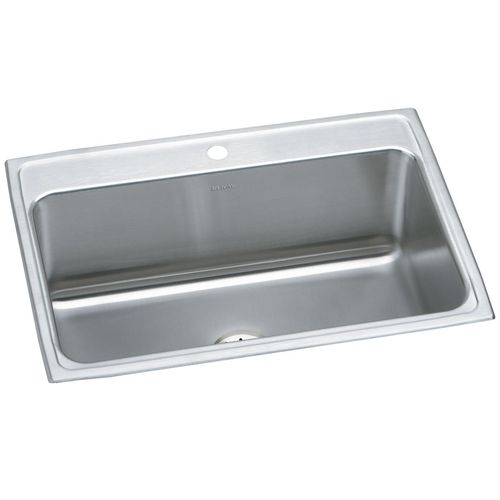 Main product image of Lustertone Classic Stainless Steel 31" x 22" x 10-1/8" 1-Hole Single Bowl Drop-in Sink w/ Perfect Drain