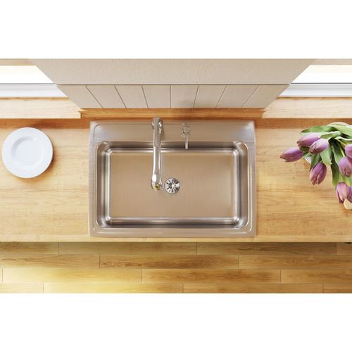Main product image of Lustertone Classic Stainless Steel 31" x 22" x 10-1/8" 1-Hole Single Bowl Drop-in Sink w/ Perfect Drain