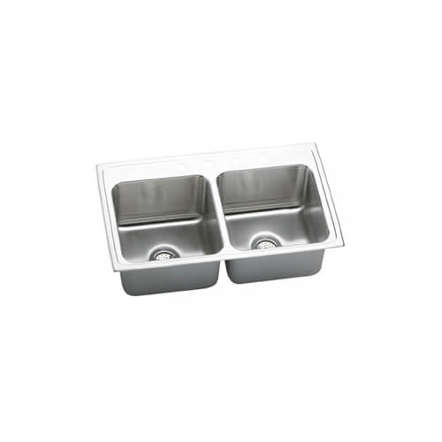 Main product image of Lustertone Deep Double Bowl 33" x 19.5" (4 Faucet Holes)