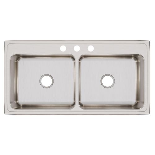 Main product image of Lustertone Classic Stainless Steel 43" x 22" x 10-1/8" Equal Double Bowl Drop-in Sink