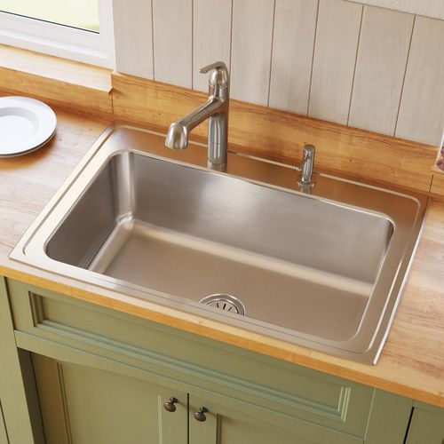 Main product image of Lustertone Classic Stainless Steel 33" x 22" x 10-1/8" Single Bowl Drop-in Sink