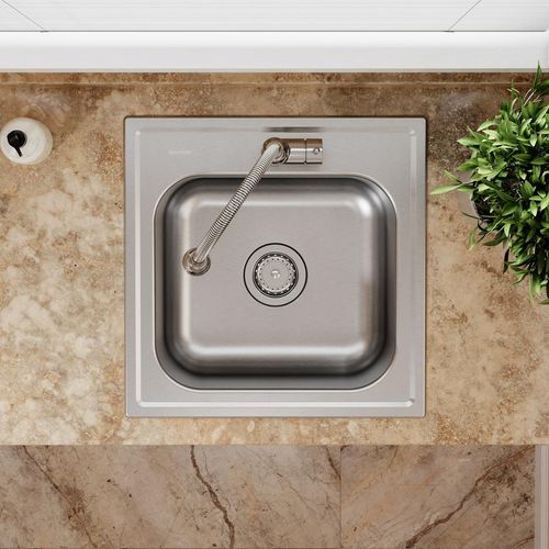 Main product image of Dayton Stainless Steel 20" x 20" x 10-1/8" 1-Hole Single Bowl Drop-in Laundry Sink