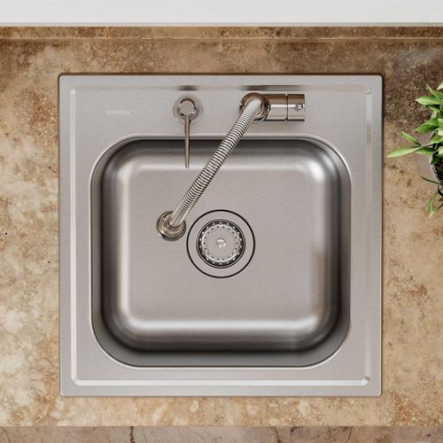 Main product image of Dayton Stainless Steel 20" x 20" x 10-1/8" 2-Hole Single Bowl Drop-in Laundry Sink