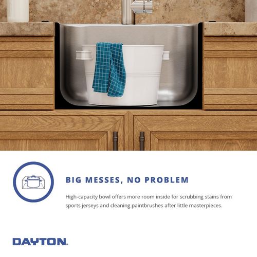 Main product image of Dayton Stainless Steel 20" x 20" x 10-1/8" 2-Hole Single Bowl Drop-in Laundry Sink