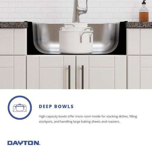 Main product image of Dayton Stainless Steel 25" x 22" x 8-1/16" 1-Hole Single Bowl Drop-in Sink