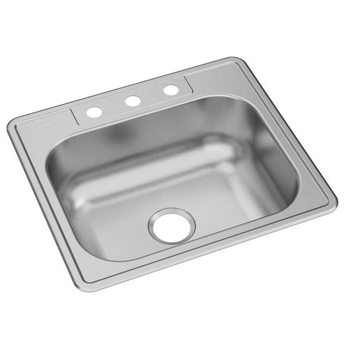 Main product image of Dayton Stainless Steel 25" x 22" x 8-1/16" 3-Hole Single Bowl Drop-in Sink