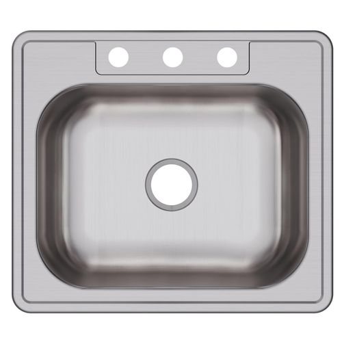 Main product image of Dayton Stainless Steel 25" x 22" x 8-1/16" 3-Hole Single Bowl Drop-in Sink