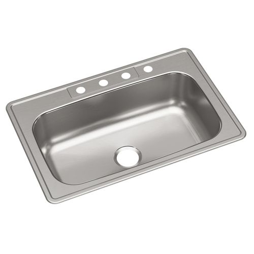 Main product image of Dayton Stainless Steel 33" x 22" x 8-1/16" 4-Hole Single Bowl Drop-in Sink