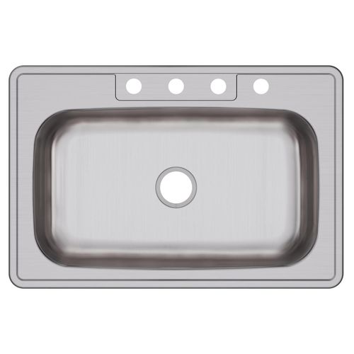 Main product image of Dayton Stainless Steel 33" x 22" x 8-1/16" 4-Hole Single Bowl Drop-in Sink
