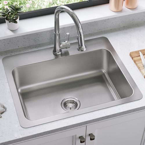 Main product image of Dayton Stainless Steel 27" x 22" x 8" 1-Hole Single Bowl Dual Mount Sink