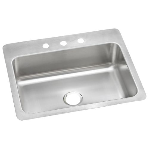 Main product image of Dayton Stainless Steel 27" x 22" x 8" 3-Hole Single Bowl Dual Mount Sink