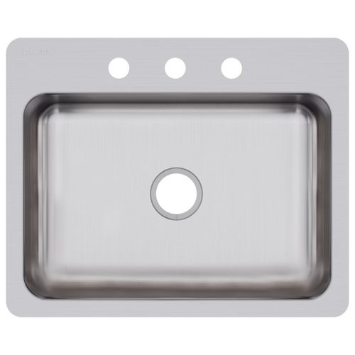 Main product image of Dayton Stainless Steel 27" x 22" x 8" 3-Hole Single Bowl Dual Mount Sink