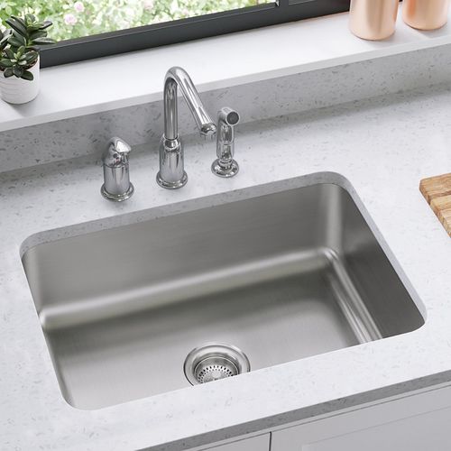 Main product image of Dayton Stainless Steel 27" x 22" x 8" 3-Hole Single Bowl Dual Mount Sink