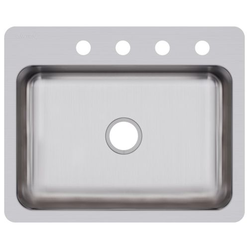 Main product image of Dayton Stainless Steel 27" x 22" x 8" 4-Hole Single Bowl Dual Mount Sink