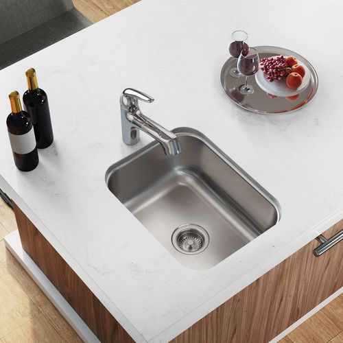 Main product image of Dayton Stainless Steel 16-1/2" x 18-1/4" x 8" Single Bowl Undermount Bar Sink