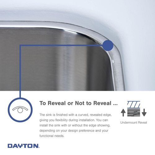 Main product image of Dayton Stainless Steel 30-1/2" x 18-1/4" x 8" Single Bowl Undermount Sink