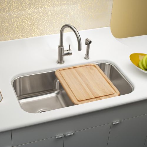 Main product image of Lustertone Classic Stainless Steel 32-3/8" x 18-1/8" x 9" Equal Double Bowl Undermount Sink w/ Aqua Divide