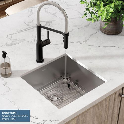 Main product image of Crosstown 18 Gauge Stainless Steel 18-1/2" x 18-1/2" x 9" Single Bowl Undermount Sink Kit