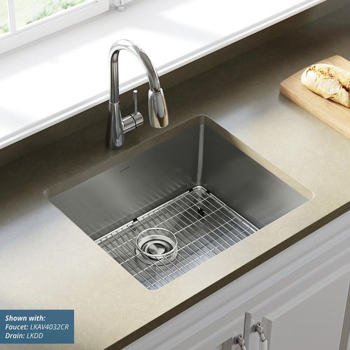 Main product image of Crosstown 18 Gauge Stainless Steel 22-1/2" x 18-1/2" x 9" Single Bowl Undermount Sink Kit
