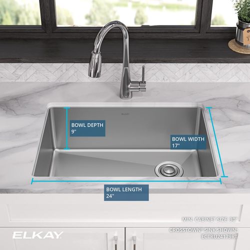 Main product image of Crosstown 18 Gauge Stainless Steel 25-1/2" x 18-1/2" x 9" Single Bowl Undermount Sink