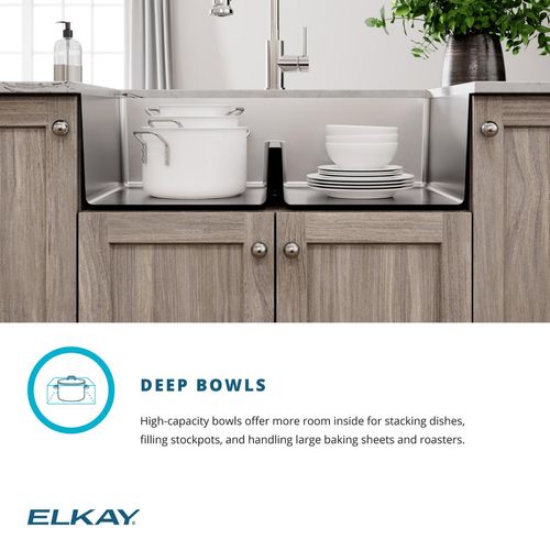 Main product image of Crosstown 18 Gauge Workstation Stainless Steel 31-1/2" x 18-1/2" x 9" Equal Double Bowl Undermount Sink & Faucet Kit w/ Aqua Divide