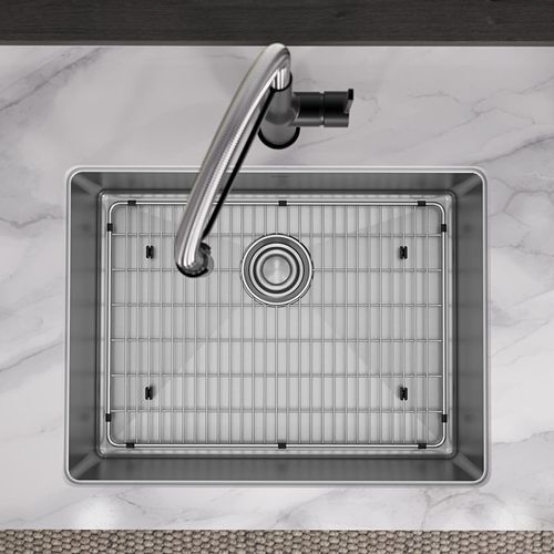 Main product image of Crosstown 18 Gauge Stainless Steel 25" x 22" x 9" 1-Hole Single Bowl Dual Mount Sink Kit