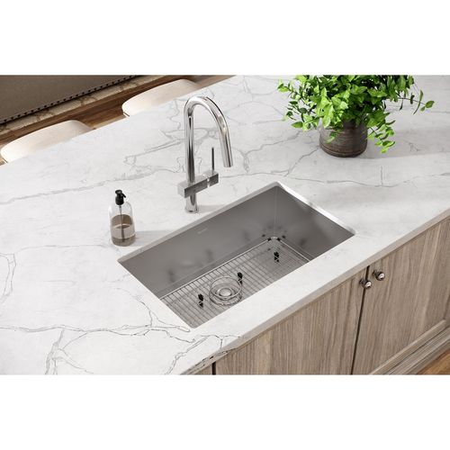 Main product image of Crosstown 16 Gauge Stainless Steel 30-1/2" x 18-1/2" x 10" Single Bowl Undermount Sink Kit