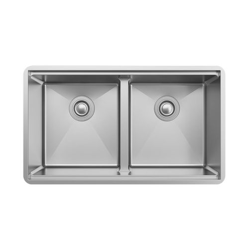 Main product image of Crosstown 16 Gauge Workstation Stainless Steel 31-1/2" x 18-1/2" x 9" Equal Double Bowl Sink Kit w/ Aqua Divide
