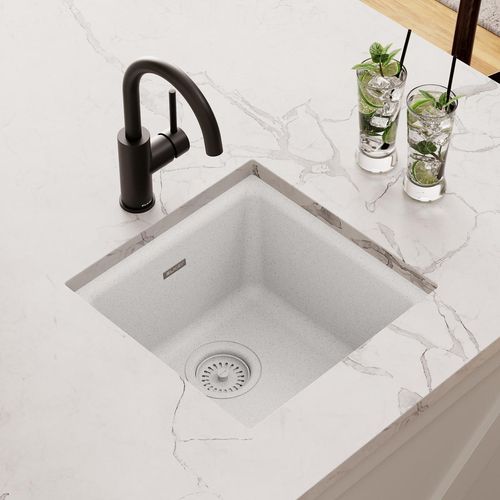 Main product image of Quartz Classic 15-3/4" x 15-3/4" x 7-11/16" Single Bowl Dual Mount Bar Sink (White)