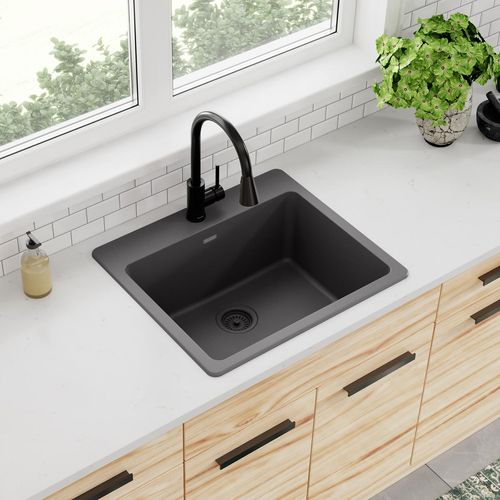 Main product image of Quartz Classic 25" x 22" x 9-1/2" Single Bowl Drop-in Sink (Dusk Gray)