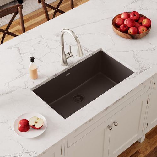 Main product image of Quartz Classic 33" x 18-7/16" x 9-7/16" Single Bowl Undermount Sink Mocha
