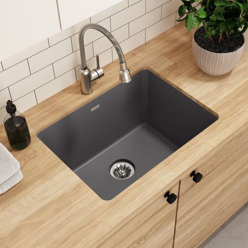 Main product image of Quartz Classic 25" x 18-1/2" x 11-13/16" Undermount Laundry Sink w/ Perfect Drain (Dusk Gray)