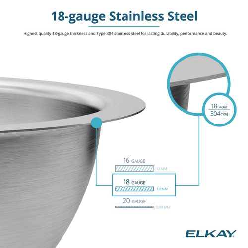 Main product image of Asana Stainless Steel 14-3/8" x 14-3/8" x 6" Single Bowl Undermount Bathroom Sink