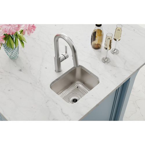 Main product image of Lustertone Classic Stainless Steel 14-1/2" x 11-3/4" x 7" Single Bowl Undermount Bar Sink Kit