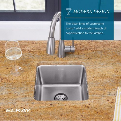 Main product image of Lustertone Iconix 18 Gauge Stainless Steel 18-1/2" x 18-1/2" x 9" Single Bowl Undermount Sink