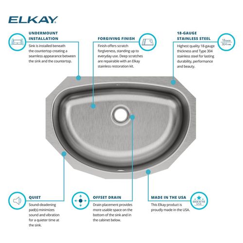 Main product image of Asana Stainless Steel 19-1/2" x 13-5/16" x 6-1/4" Single Bowl Undermount Bathroom Sink