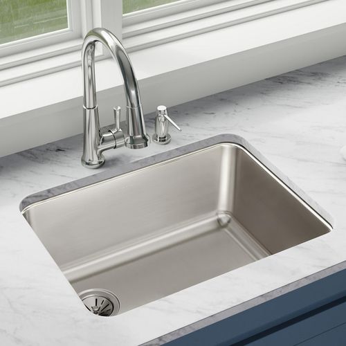 Main product image of Lustertone Classic Stainless Steel 25-1/2" x 19-1/4" x 10" Single Bowl Undermount Sink w/ Left Drain