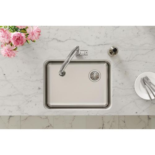 Main product image of Lustertone Classic Stainless Steel 25-1/2" x 19-1/4" x 8" Single Bowl Undermount Sink w/ Right Drain