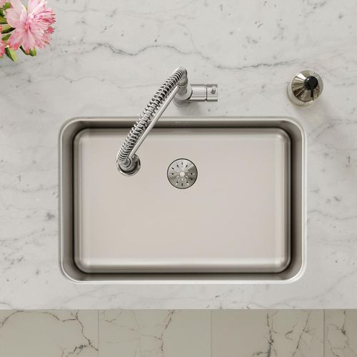 Main product image of Lustertone Classic Stainless Steel 26-1/2" x 18-1/2" x 10" Single Bowl Undermount Sink w/ Perfect Drain