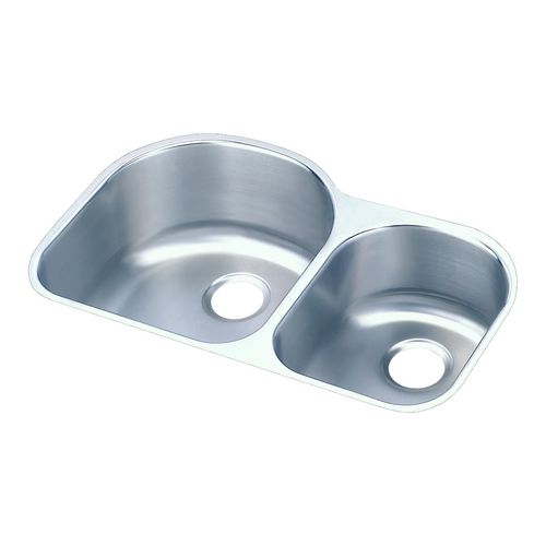 Main product image of Lustertone Classic Stainless Steel 31-1/4" x 20" x 10" Offset 60/40 Double Bowl Undermount Sink Kit