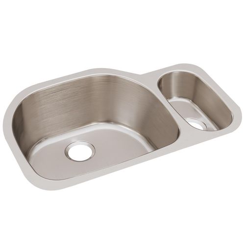 Main product image of Lustertone Classic Stainless Steel 31-1/2" x 21-1/8" x 10" Offset 70/30 Double Bowl Undermount Sink